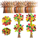 3sscha 184Pcs Fall Tree Foam Sticker Craft for Kids DIY Self-Adhesive Leaf Pumpkin Acorn Shaped Glitter Sticker Art Project Interior Wall Decoration Classroom Home Activity Autumn Party Favor Supplies