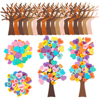 3sscha 240Pcs Valentine's Day Tree Foam Sticker Craft for Kids DIY Conversation Heart Shaped Glitter Self-Adhesive Sticker Game Interior Wall Decor Classroom Home Family Activity Party Supplies