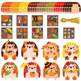 3sscha 123Pcs Fall Hedgehog Craft Kit for Kindergarten Kids Make Your Own Hedgehog Set DIY Self-Adhesive Sticker Handmade Artwork Project School Classroom Home Activity Autumn Party Favor Decoration