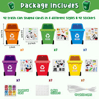 3sscha 42 Packs Creative Recycling Craft Kit for Kids - DIY Make Your Own Earth Day Set Self-Adhesive Learn to Recycle Activity Sticker Handmade Art Project Decor Classroom Home Gift Party Supplies