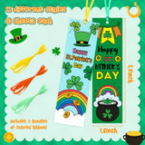 3sscha 123Pcs St. Patrick's Day Color Your Own Bookmarks for Kids - Lucky DIY Coloring Blank Bookmark Reading Enthusiasts Paint Shamrock Rainbow Paper Art Gift Supplies Party Goodie Bag Fillers