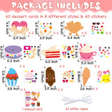 3sscha 123Pcs Valentine's Day Dessert Craft Kit for Kids DIY Make Your Own Ice Cream Cupcake Set Self-Adhesive Sticker Handmade Artwork Valentine Decor Classroom Home Activity Party Favor Supplies