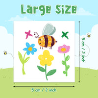 3sscha 144Pcs Spring Doodles Temporary Tattoo for Kids - 2 Inch Hello Springtime Flower Bee Butterfly Non-Toxic Waterproof Body Stickers Art Decal Gift Bag Fillers Easter Party Favor Supplies