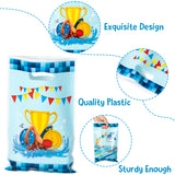 3sscha 50Pcs Swim Party Favor Bag - Swimming Competition Pool Blue Plastic Waterproof Goodie Bag Summer Aquatic Sport Rectangular Gift Bags for Kids Birthday Baby Shower Decoration Party Supplies