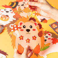 3sscha 123Pcs Fall Hedgehog Craft Kit for Kindergarten Kids Make Your Own Hedgehog Set DIY Self-Adhesive Sticker Handmade Artwork Project School Classroom Home Activity Autumn Party Favor Decoration