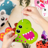 3sscha 123Pcs Valentine's Day Animals Craft Kit for Kids DIY Make Your Own Heart Animal Set Self-Adhesive Sticker Handmade Artwork Valentine Decor Classroom Home Holiday Activity Party Favor Supplies