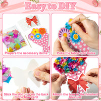 3sscha 12 Packs Flower Bouquet Poking Craft Kit - Mother's Day Creative DIY Poke Fabric Art Set for Kids Teacher Appreciation Gift Party Favor Decoration School Classroom Rewards Activity Supplies