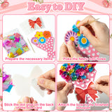 3sscha 12 Packs Flower Bouquet Poking Craft Kit - Mother's Day Creative DIY Poke Fabric Art Set for Kids Teacher Appreciation Gift Party Favor Decoration School Classroom Rewards Activity Supplies