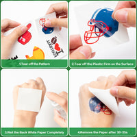 3sscha 144Pcs Football Temporary Tattoos for Kids 2 Inch Sport Theme Non-Toxic Waterproof Body Stickers Art Decal American Football Lover Game Time Gift Decoration Bag Fillers Party Favor Supplies