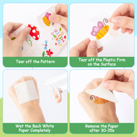 3sscha 144Pcs Spring Doodles Temporary Tattoo for Kids - 2 Inch Hello Springtime Flower Bee Butterfly Non-Toxic Waterproof Body Stickers Art Decal Gift Bag Fillers Easter Party Favor Supplies