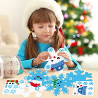 3sscha 123Pcs Snowflake Christmas Craft Kit for Kindergarten Kids DIY Winter Art Craft Make Your Own Snow Flakes Set Sticker Handmade Artwork Project Classroom Home Holiday Activity Party Favor Decor