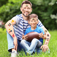 3sscha 144Pcs Football Temporary Tattoos for Kids 2 Inch Sport Theme Non-Toxic Waterproof Body Stickers Art Decal American Football Lover Game Time Gift Decoration Bag Fillers Party Favor Supplies