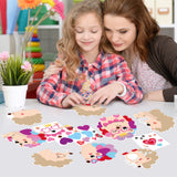 3sscha 123Pcs Valentine's Day Hedgehog Craft Kit for Kids - Make Your Own Heart Card Bulk Set DIY Self-Adhesive Sticker Handmade Valentine Art Project Classroom Home Activity Holiday Party Favor Decor