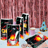3sscha 50Pcs Chili Fire Party Favor Bag Red Hot Pepper Flame Plastic Waterproof Goodie Bag Cook Off Contest Decoration Rectangular Gift Bags for Kids Picnic Home Theme Party Favor Supplies