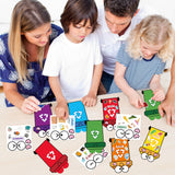3sscha 42 Packs Creative Learn to Recycle Craft Kit for Kids - DIY Trash Can Garbage Bin Recycling Sticker Activity Environmental Education for Earth Day Art Project Classroom Home Party Supplies