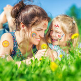3sscha 144Pcs Spring Doodles Temporary Tattoo for Kids - 2 Inch Hello Springtime Flower Bee Butterfly Non-Toxic Waterproof Body Stickers Art Decal Gift Bag Fillers Easter Party Favor Supplies