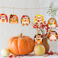 3sscha 123Pcs Fall Hedgehog Craft Kit for Kindergarten Kids Make Your Own Hedgehog Set DIY Self-Adhesive Sticker Handmade Artwork Project School Classroom Home Activity Autumn Party Favor Decoration