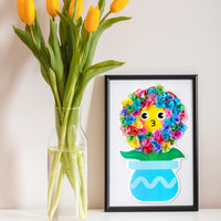 3sscha 12 Packs Spring Flower Poking Craft Kit - Creative DIY Flowerpot Poke Fabric Art Set for Kids Make Your Own Bloom Card Party Favor Decoration Gift School Classroom Rewards Activity Supplies