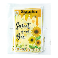 3sscha 50Pcs Bee Party Favor Bags Sweet As Can Bee Plastic Waterproof Goodie Bag Sunflower Yellow Rectangular Gift Bags for Kids Birthday Baby Shower Decoration Party Favor Supplies