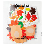 3sscha 123Pcs Fall Hedgehog Craft Kit for Kids - Make Your Own Hedgehog Maple Leaves Card Bulk Set DIY Self-Adhesive Sticker Handmade Thanksgiving Art Project Classroom Home Activity Party Favor Decor
