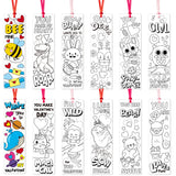 3sscha 75pcs Valentine’s Day Color Your Own  Bookmarks Animal Theme Kid Creative DIY Coloring Paper Bookmark Valentine Blank Paint Bookmarks for Teacher Student Valentines Art Gift Party Supplies