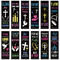 3sscha 72Pcs Bible Verse Scripture Prayer Bookmarks with Inspirational Words 5.5 x 1.6 Inches Page Clip Religious Christian Gifts for Women Man Home Sunday School Church Reading Supplies