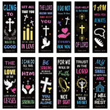 3sscha 72Pcs Bible Verse Scripture Prayer Bookmarks with Inspirational Words 5.5 x 1.6 Inches Page Clip Religious Christian Gifts for Women Man Home Sunday School Church Reading Supplies