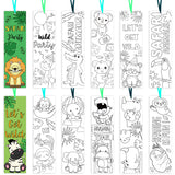 3sscha 75Pcs Color Your Own Safari Animals Bookmarks for Kids DIY Coloring Blank Bookmark Including Giraffe Lion Sloth Monkey Monstera Painting Bookmark School Wild Party Supplies Goodie Bag Fillers