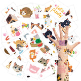 3sscha 24 Sheets Cat Temporary Tattoos for Kids 2 Inch Pet Cat Waterproof Non-Toxic Tats Stickers Waterproof Body Sticker Art Decal Goodie Bag Fillers Spring Party Favor Supplies for Boys Girls