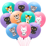 3sscha 52pcs Cat Balloon Birthday Decorations Including 5 Styles Cute Cartoon Kitten Print Latex Balloons Bouquets Adoption Pet Animal Party Favors Decor Supplies Photo Prop for Kids Boys Baby Shower