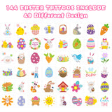 3sscha 24 Sheets Easter Temporary Tattoo for Kids 2 Inch Chicken Bunny Carrot Non-Toxic Tats Stickers Waterproof Body Sticker Art Decal Goodie Bag Fillers Spring Party Favor Supplies for Boys Girls