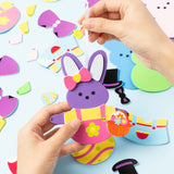 3sscha 20 Sets Easter Bunny Foam Stickers Craft for Kids Candy Rabbit Self-Adhesive Sticker DIY Handmade Artwork Project for School Classroom Home Activity, Easter Gift Spring Party Favor Decoration