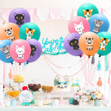 3sscha 52pcs Cat Balloon Birthday Decorations Including 5 Styles Cute Cartoon Kitten Print Latex Balloons Bouquets Adoption Pet Animal Party Favors Decor Supplies Photo Prop for Kids Boys Baby Shower