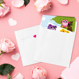 3sscha 28 Packs Valentines Cards with Stickers Animal Theme Valentine’s Day Kid Classroom Exchange Cards with Envelope, Llama Unicorn Owl Greeting Cards, Birthday Gift Card, Party Favors for Valentine