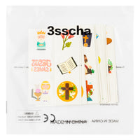 3sscha 24 Sheets Bible Temporary Tattoo for Kids 2 Inch Crucifix Non-Toxic Tats Sticker Waterproof Body Sticker, Goodie Bag Fillers, Birthday Group Activity Party Favor Supplies for Boys Girls