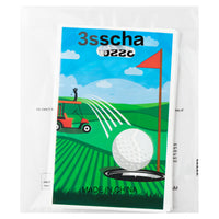 3sscha 50Pcs Golf Party Favor Bag, Sport Themed Waterproof Goodie Bags with Die Cut Handles, Golf Ball Flag Plastic Candy Gift Bag for Kids 1st Birthday Baby Shower, Men Party Decoration Supplies